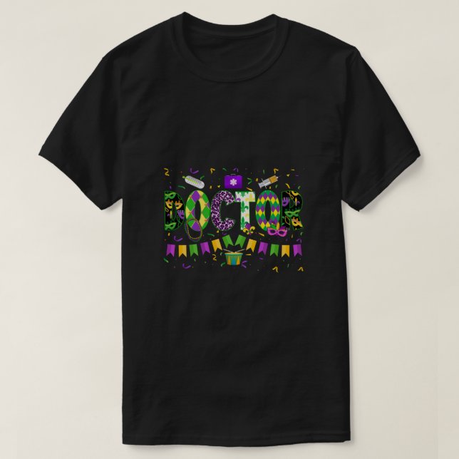 Funny Mardi Gras Doctor Carnival Parade Women Men  T-Shirt (Design Front)