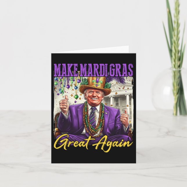 Funny Mardi Gras Donald Trump Mardi Gras American  Card (Front)