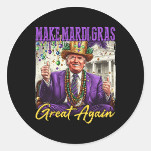 Funny Mardi Gras Donald Trump Mardi Gras American  Classic Round Sticker