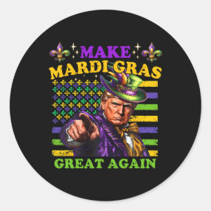 Funny Mardi Gras Donald Trump Mardi Gras American  Classic Round Sticker