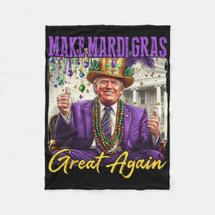 Funny Mardi Gras Donald Trump Mardi Gras American  Fleece Blanket