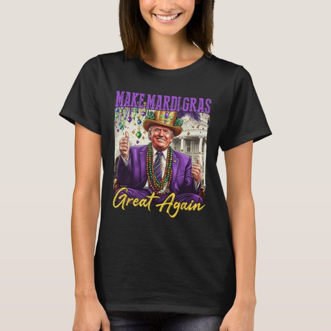 Funny Mardi Gras Donald Trump Mardi Gras American  T-Shirt (Front)