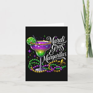Funny Mardi Gras Drinking Mardi Gras And Margarita Card