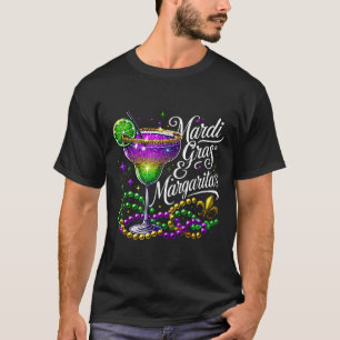 Funny Mardi Gras Drinking Mardi Gras And Margarita T-Shirt