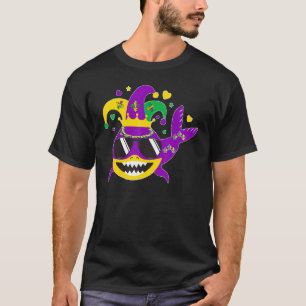 Funny Mardi Gras Festival Shark Cute Mardi Gras Je T-Shirt