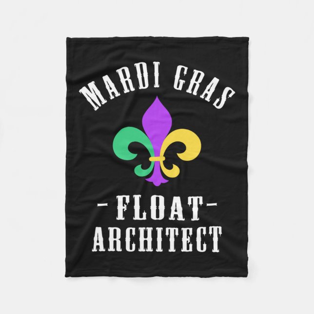 Funny Mardi Gras Float Architect Fleur De Lis  Fleece Blanket (Front)