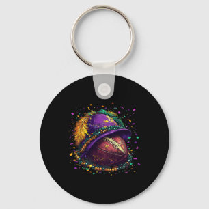 Funny Mardi Gras Footbyll Beads New Orleans Men Wo Key Ring