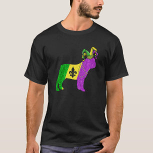 Funny Mardi Gras French Bulldog Dog Mardi Gras Hat T-Shirt