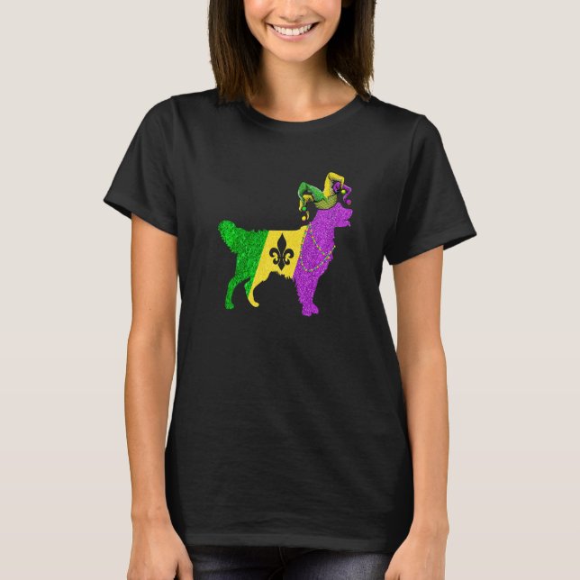 Funny Mardi Gras Golden Retriever Dog Mardi Gras H T-Shirt (Front)