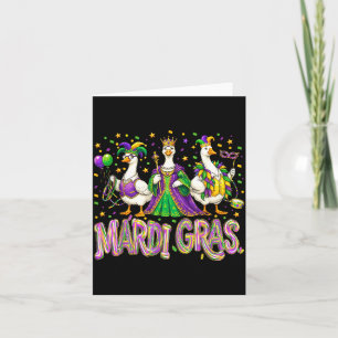 Funny Mardi Gras Goose Party Carnival Card