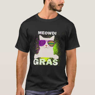 Funny Mardi Gras Kitten Cat Meowdi Gras Costume T-Shirt