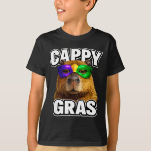 Funny mardi gras mask capybara meme  T-Shirt