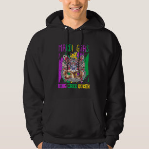 Funny Mardi Gras Mask & King Cake For Women Hoodie