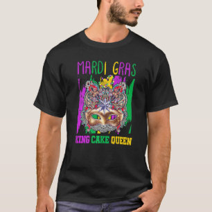 Funny Mardi Gras Mask & King Cake For Women T-Shirt