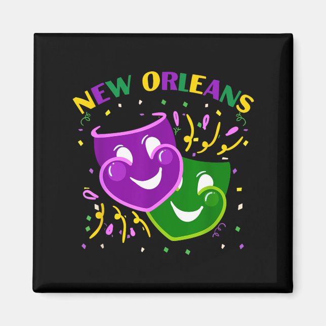 Funny Mardi Gras Mask Louisiana New Orleans Carniv Magnet (Front)