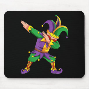 Funny Mardi Gras Outfit Dabbing Jester New Orleans Mouse Mat