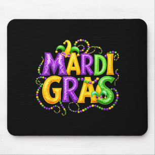 Funny Mardi Gras Parade Jester Hat Beads Men Women Mouse Mat
