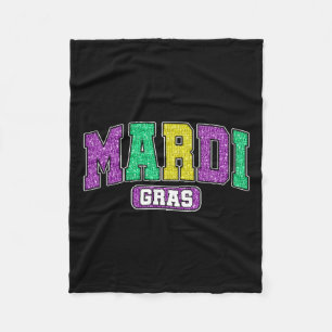Funny Mardi Gras Parade Outfit Graphic Men Women K Fleece Blanket