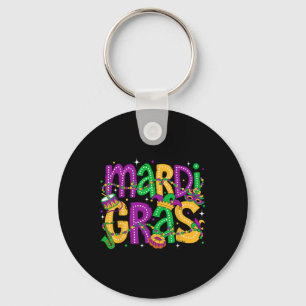 Funny Mardi Gras Parade Outfit Jester Hat Men Wome Key Ring
