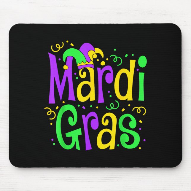 Funny Mardi Gras Parade Outfit Jester Hat Men Wome Mouse Mat (Front)