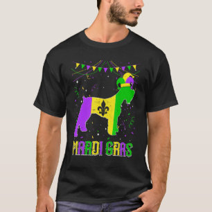 Funny Mardi Gras Schnauzer Dog Dad Mom Mardi Gras T-Shirt