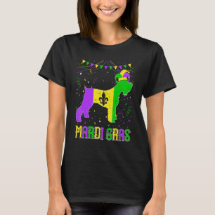 Funny Mardi Gras Schnauzer Dog Dad Mom Mardi Gras T-Shirt