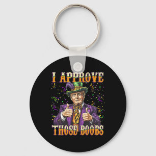 Funny Mardi Gras Usa I Approve Those Breast Key Ring