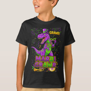 Funny Mardi Grawr Rex Dino Gras T-Shirt