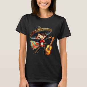 Funny Mariachi Sombrero Cinco De Mayo Guitar Boys T-Shirt