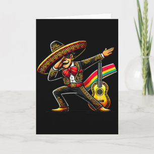 Funny Mariachi Sombrero Cinco De Mayo Guitar Men F Card