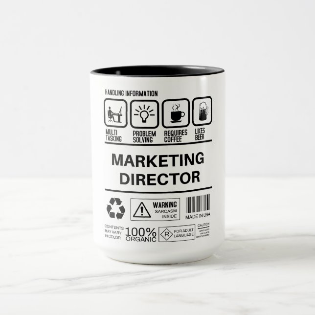 Funny Marketing Director Handling Information Mug (Center)
