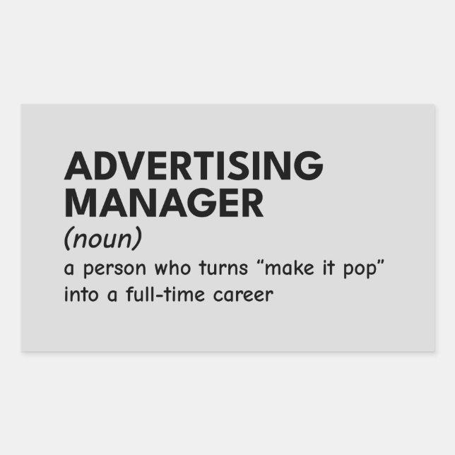 Funny Marketing Manager Definition Rectangular Sticker (Front)