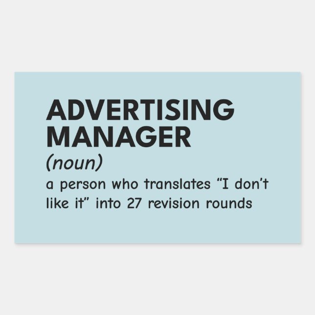 Funny Marketing Manager Definition Rectangular Sticker (Front)