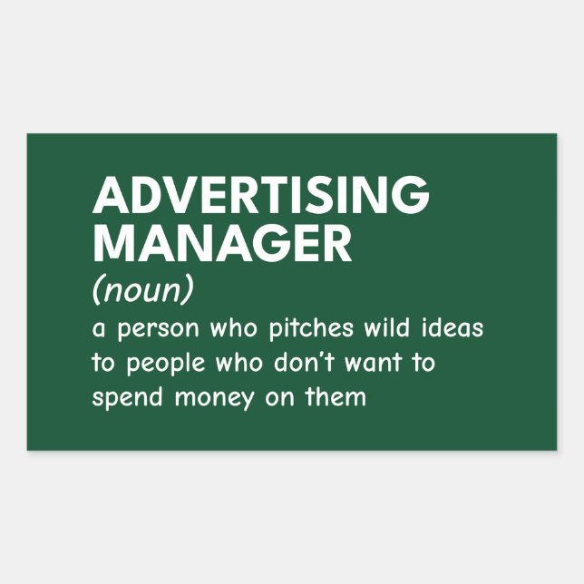 Funny Marketing Manager Definition Rectangular Sticker (Front)