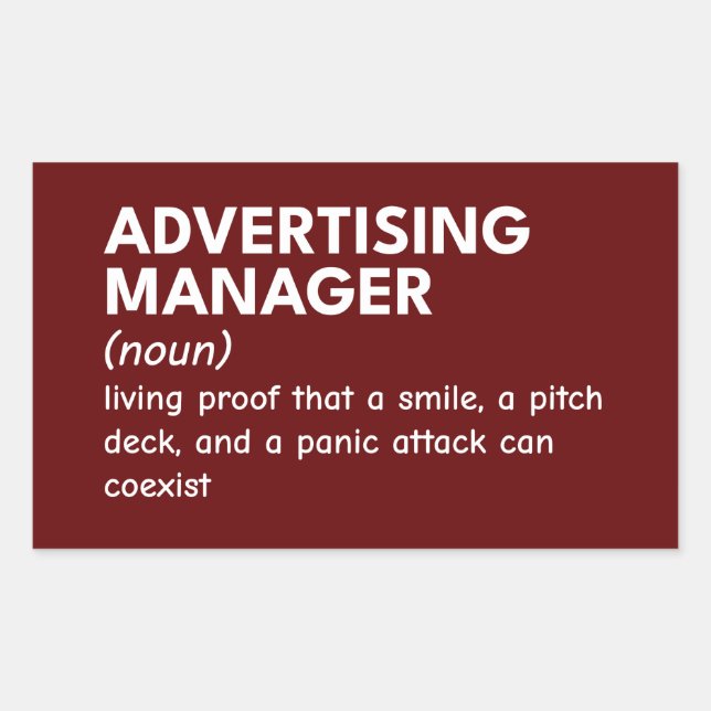 Funny Marketing Manager Definition Rectangular Sticker (Front)