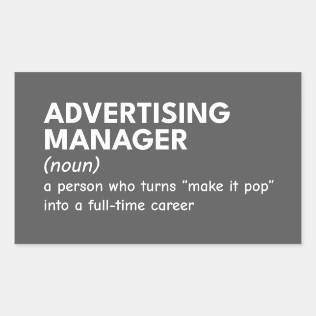 Funny Marketing Manager Definition Rectangular Sticker (Front)