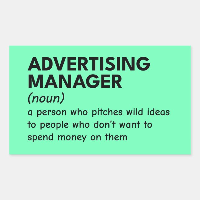 Funny Marketing Manager Definition Rectangular Sticker (Front)