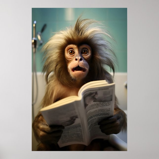Funny Marmoset Monkey Bathroom Print Toilet (Front)