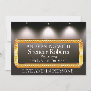 Funny Marquee Birthday Invitation. Invitation