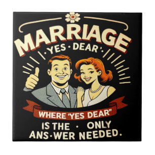 Funny Marriage, Anniversary Gift Tile