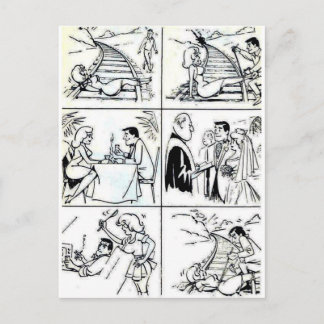 Funny Marriage/Dating Relationship Cycle Postcard