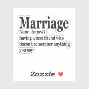 Funny Marriage Definition Couple Husband Wife Gift