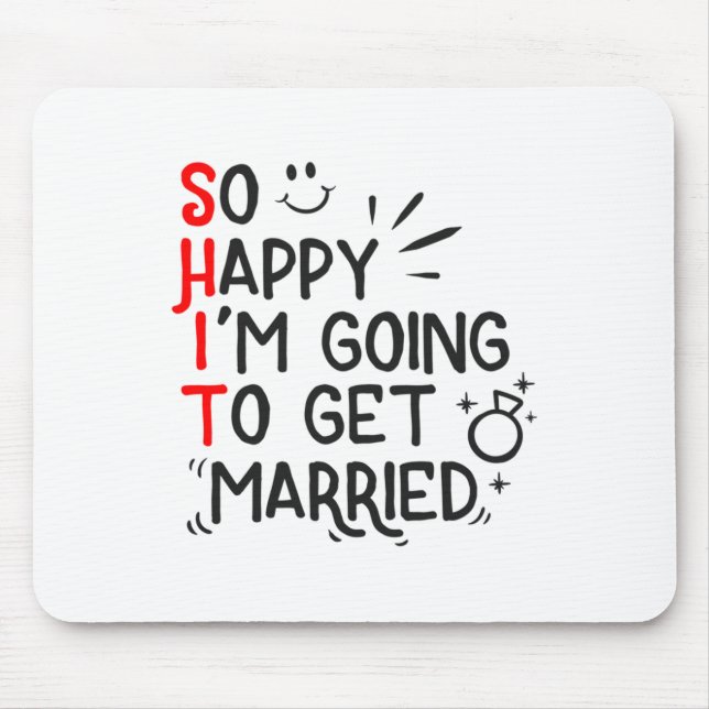 Funny Marriage Gift Hilarious Groom Bride Wedding  Mouse Mat (Front)