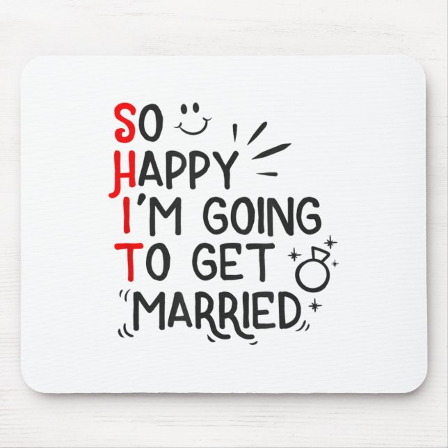 Funny Marriage Gift Hilarious Groom Bride Wedding  Mouse Mat (Front)