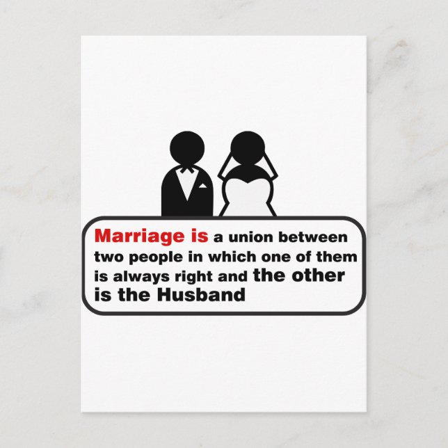 Funny Marriage Postcard (Front)