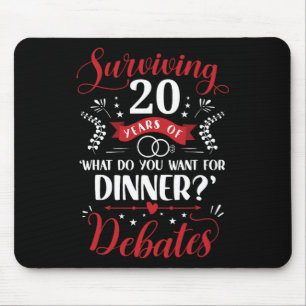 Funny Married Couples Him Or Her 20th Wedding Anni Mouse Mat