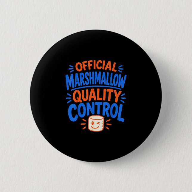 Funny marshmallow  6 cm round badge (Front)