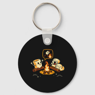 Funny Marshmallow Campfire Y Story Roasting Smore Key Ring