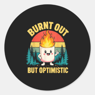 Funny marshmallow classic round sticker