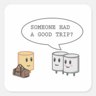 Funny Marshmallow Funny Camping Smores Men Women Square Sticker